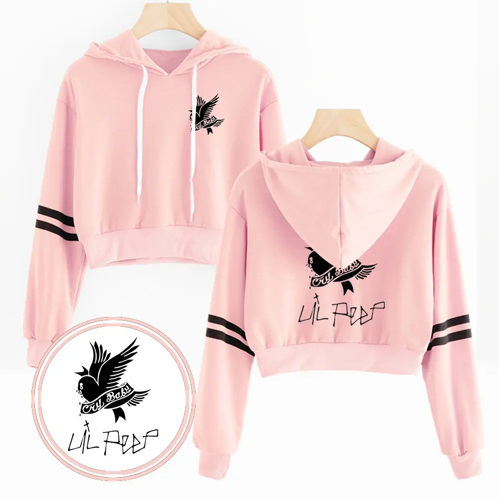 

Aikooki High Quality Lil Peep Navel Sweatshirt Harajuku Casual Fashion Design Hip Hop Hoodie Lil Peep Short Hoodies Pullover