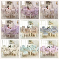 High quality European jacquard Table Cloth Rectangular Dining Table Chair Cover 1PCS tablecloth 6PCS chair cover bundle sale FT6