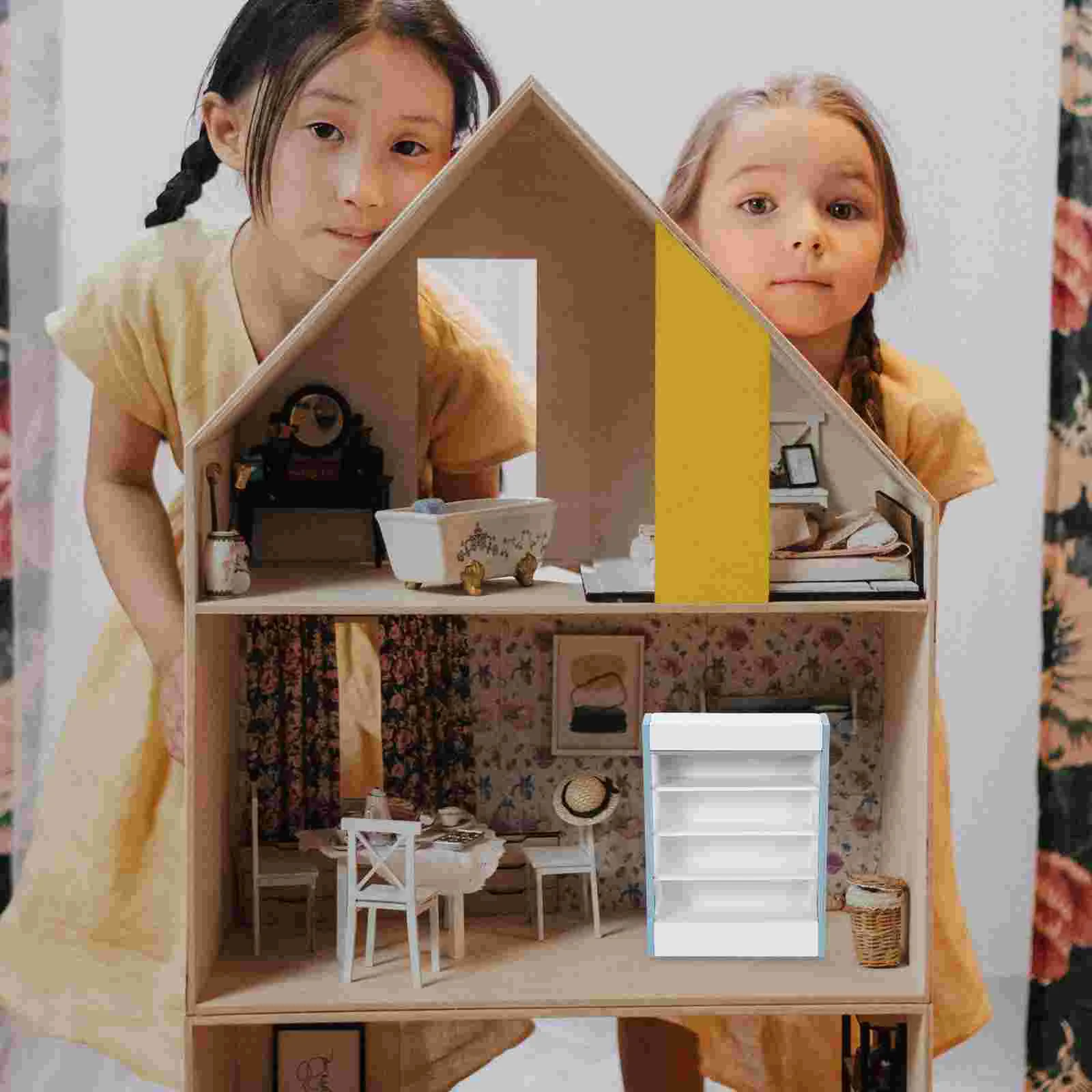 

Деревянная мини-мебель для кукольного домика, полка для супермаркета, мебель, деревянная книжная полка, деревянный шкаф