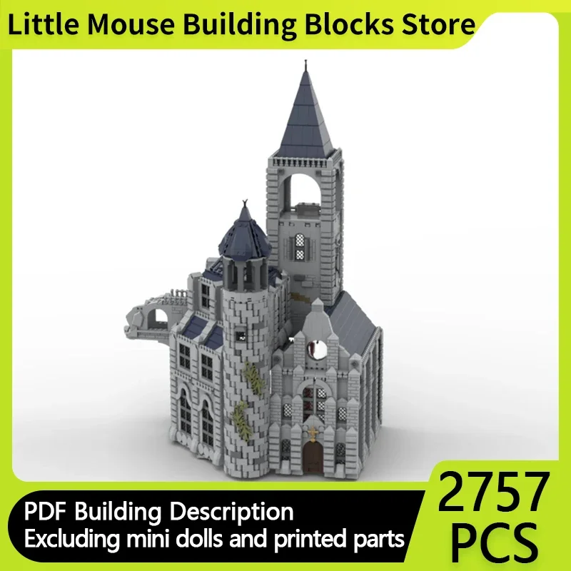 Средневековая модель с видом на улицу MOC строительные кирпичи замок лунного