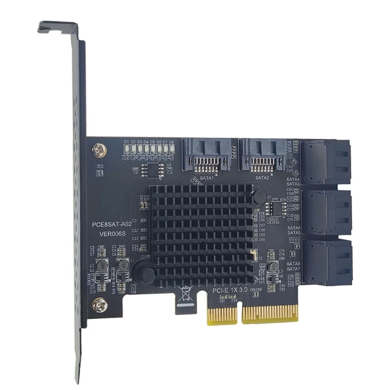 

F3MA PCIe карта 8 портов SATA3.0 низкий кронштейн 6 Гбит/с SATA3.0 PCIe карта 8-Port PCIE GEN3 4X для ПК устройств