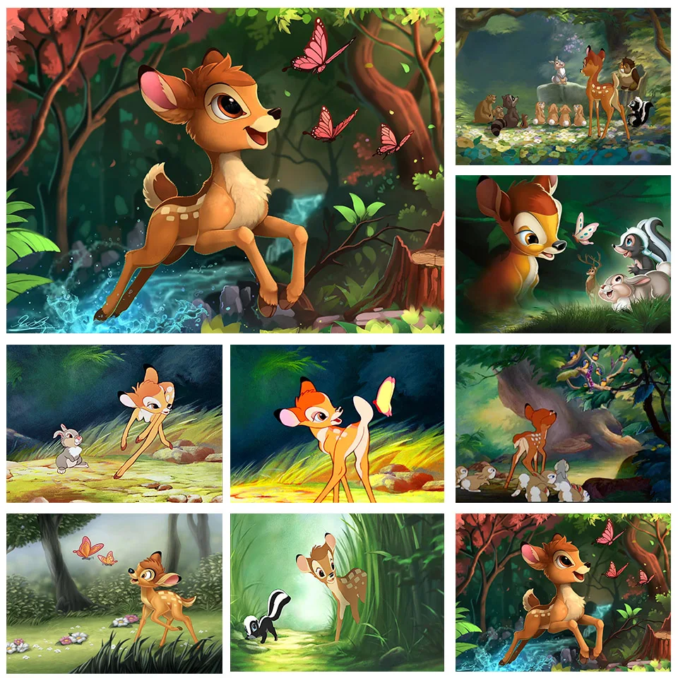 

Алмазная картина Disney, вышивка в виде квадратного круга, мозаика 5D «сделай сам», Декор для дома, мультяшная вышивка крестиком, карликовый Бэм...