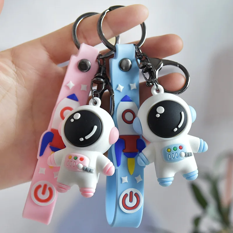 

Creative Keychain Bag Pendant Keychains Women Cute Cartoon Soft Glue Astronaut Fashion Jewelry Accessories