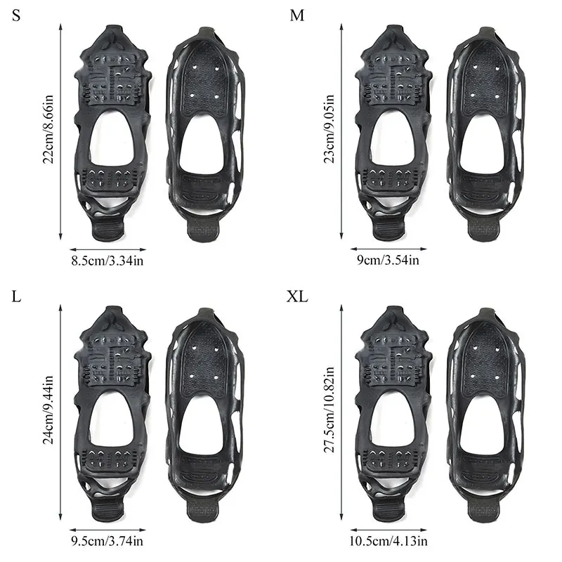 1Pair 24 Studs Anti-Skid Snow Ice Gripper Climbing Shoe Spikes Grips Cleats Overshoes Crampons Spike Shoes Crampon S/M/L
