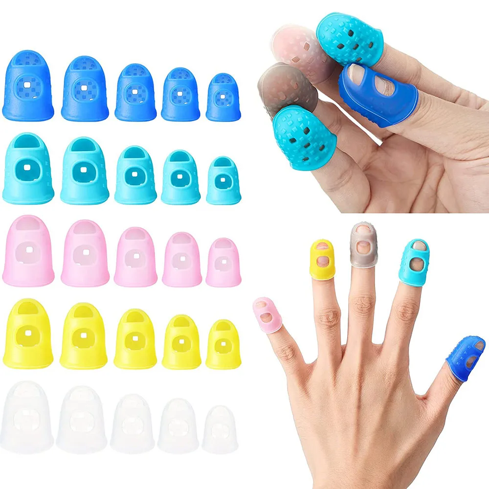 

5/10Pcs Silicone Sewing Finger Protectors Caps Fingertip Covers Needlework Sewing Thimble for DIY Handcraft Sewing Tools