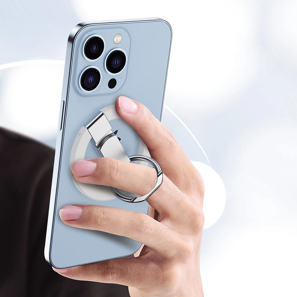 Magnetic Finger Phone Ring Holder Cellphone Foldable Mobile Support Bracket for iPhone 12 13 14 Pro Max Plus Accessories