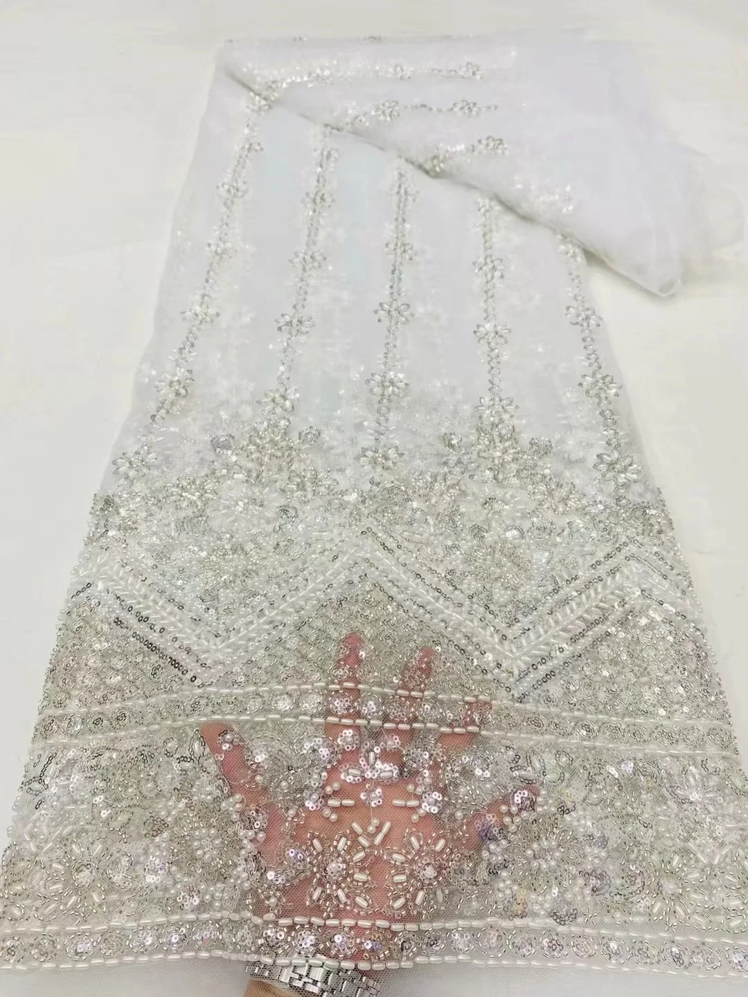 Африканская Тяжелая кружевная ткань 2024 Высококачественная нигерийская