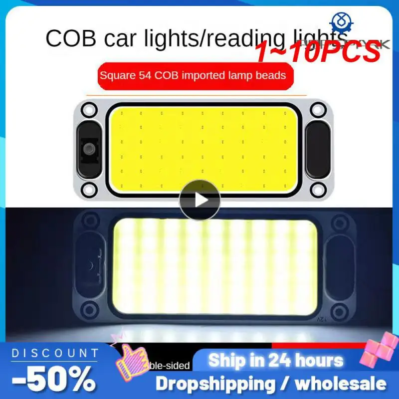 1 ~ 10 шт. универсальная лампа для чтения внутреннего интерьера автомобиля COB 108SMD, фотопанель, купол, лампа высокой яркости, водонепроницаемая лампа для грузовика