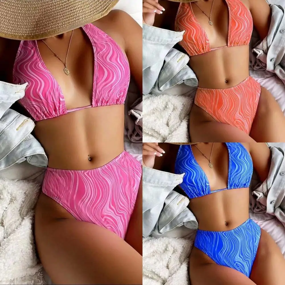 

2 шт./комплект, мягкий пляжный купальный костюм с принтом