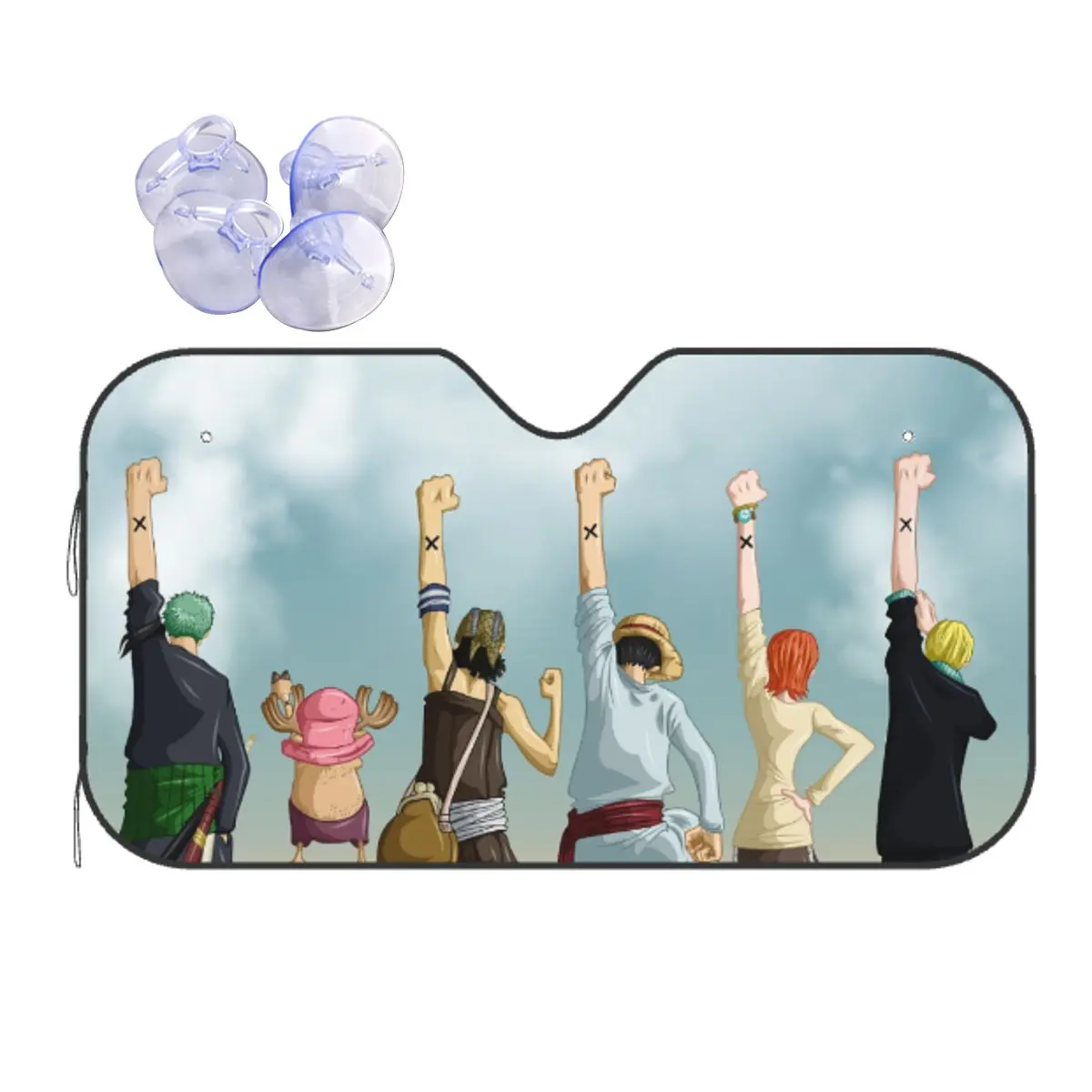 

Monkey D Luffy Fashion Sunshade Windscreen 70x130cm Japan Anime Cartoon Aluminium Foil Sunshade Visor Front Window Cover