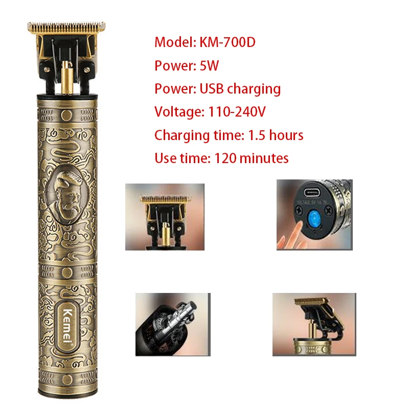 

22Kemei Trimmer Hair Clippers Men Professional Men Trimmer Beard Electric Clipper Barbe Hair Cutting Carved Body Machine