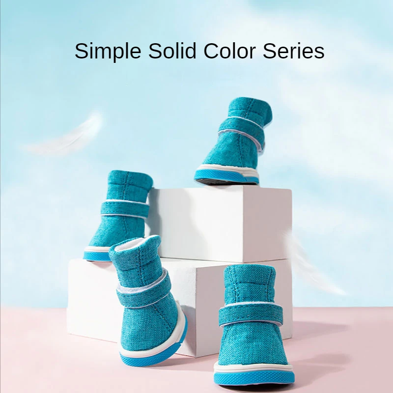 

Осенне-зимняя хлопковая дышащая обувь для собак, нескользящая и грязная обувь для маленьких и средних собак, Тедди, обувь для домашних живот...