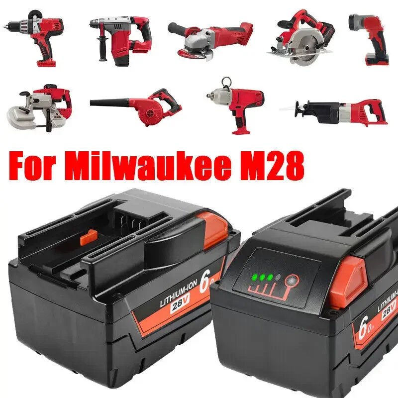 Литий-ионный аккумулятор 28 В, 6,0 Ач для аккумуляторной батареи MILWAUKEE M28 V28 Power 48-11-2830, 28 В (art.: 3920ce3eccd29) - 3920ce3eccd29
