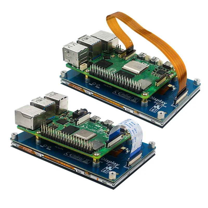Фото 5-дюймовый емкостный сенсорный экран для Raspberry Pi 5/4B/3B+ IPS-дисплей 178 °   Кабель CSI без привода со стандартным монитор №4