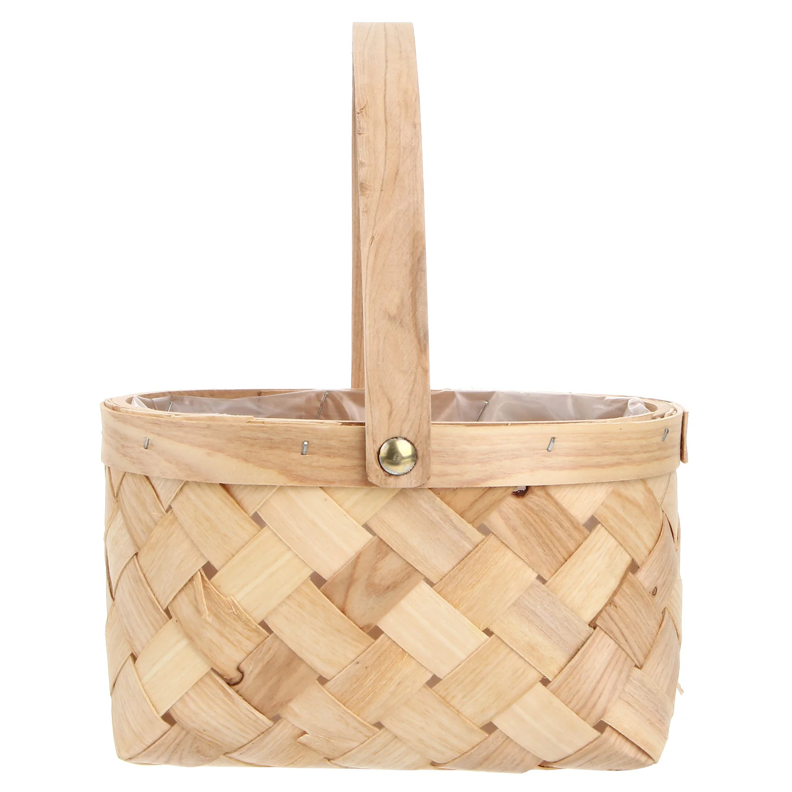 

Basket Storage Wovenwicker Handle Rattan Container Wooden Baskets Picnic Portable Flower Houseware Easter Smallfruit Handles