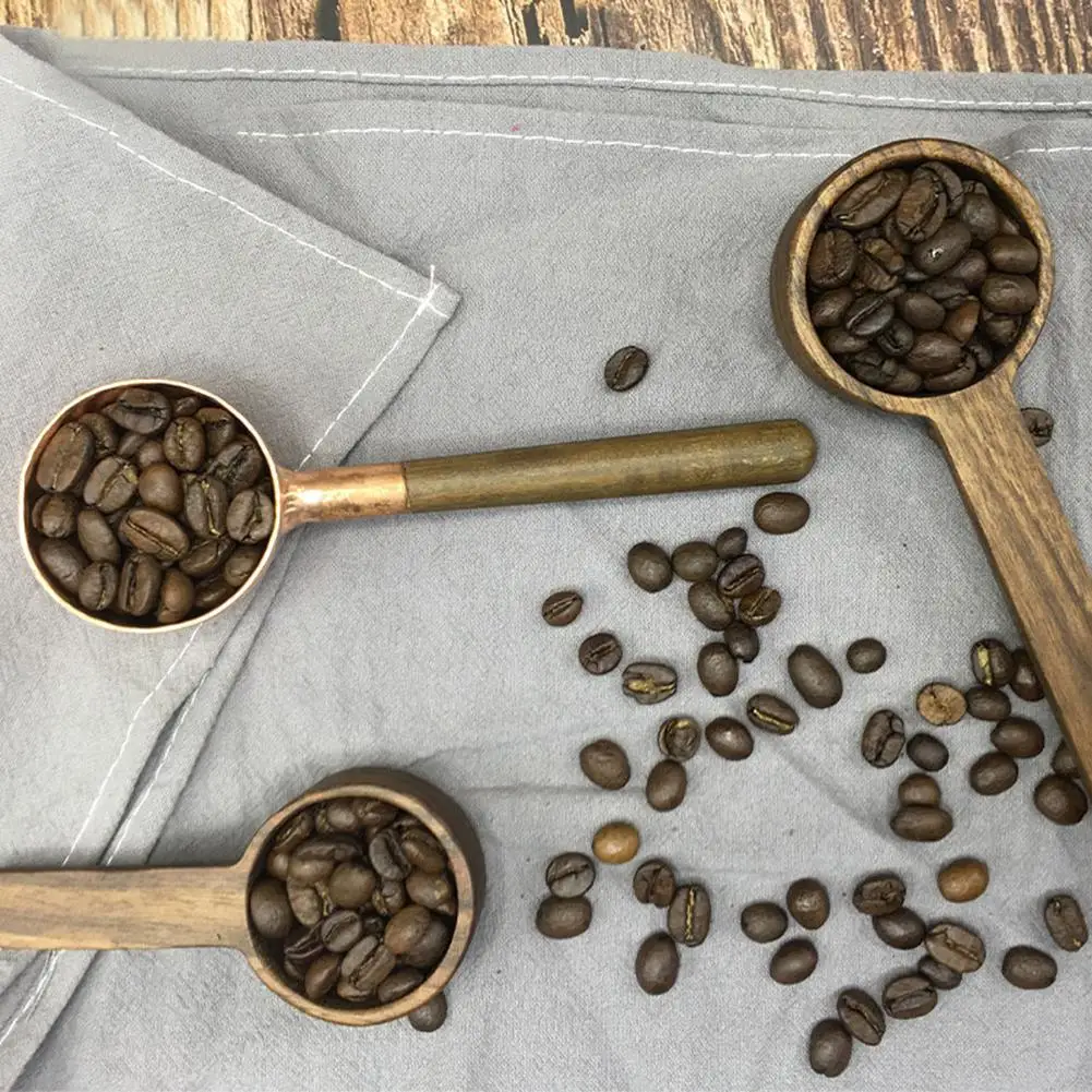 

Wooden Measuring Coffee Scoops Handmade Coffee Spoon Walnut Wood Tablespoon For Coffee Beans Ground Beans Protein Powder Spices