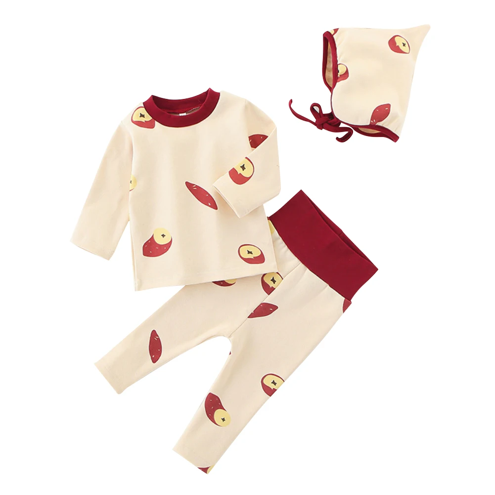 

Baby Fashion Top Long Sleeve Baby Cute Pants Autumn Spring Baby Fashion Top Pants Set Fashion Hat Cartoon Suit For Baby Cute