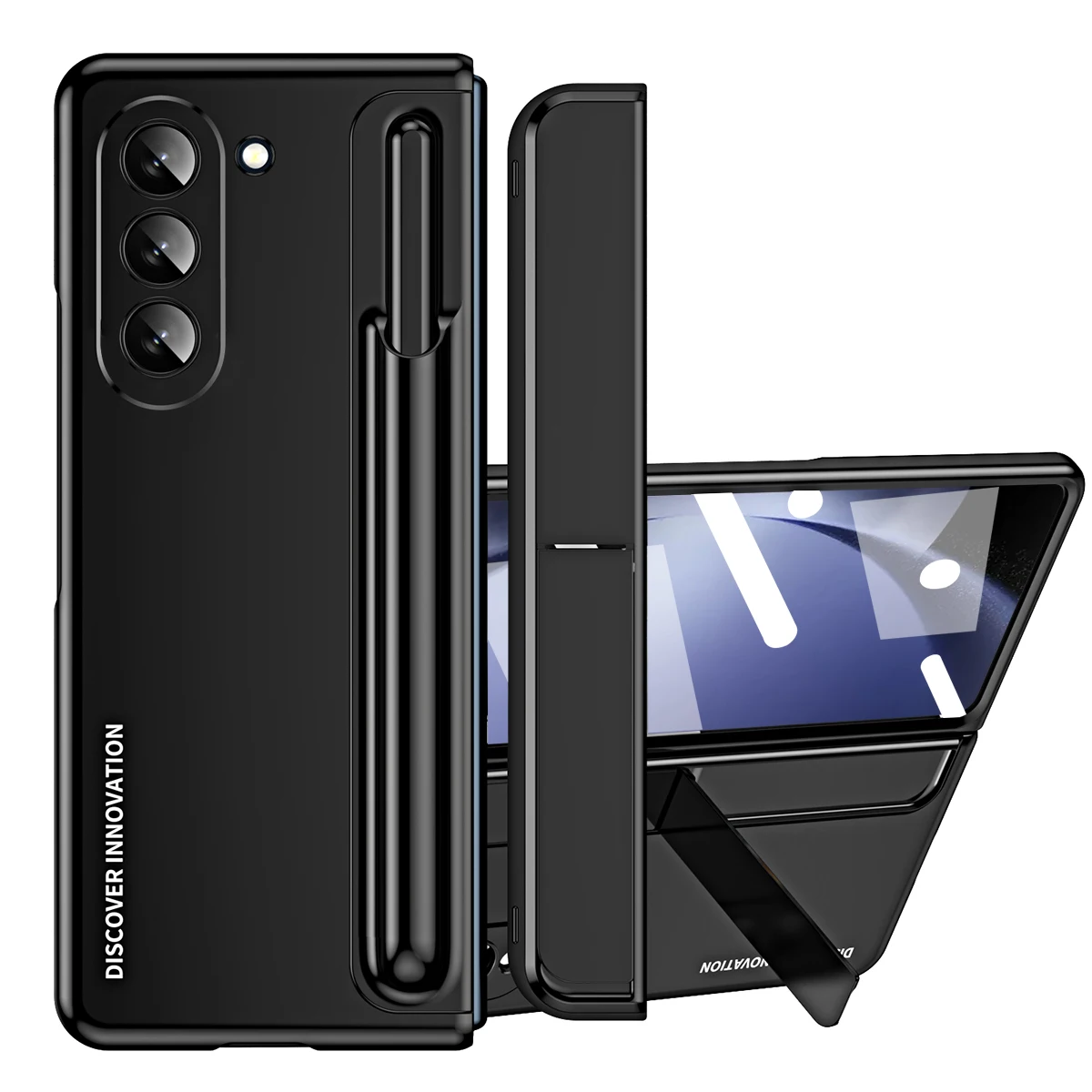 

Case For Samsung Galaxy Z Fold 5 5G with stealth Kickstand Pen Slot Send stylus Screen Protector film for Galaxy Z Fold 5 Cover