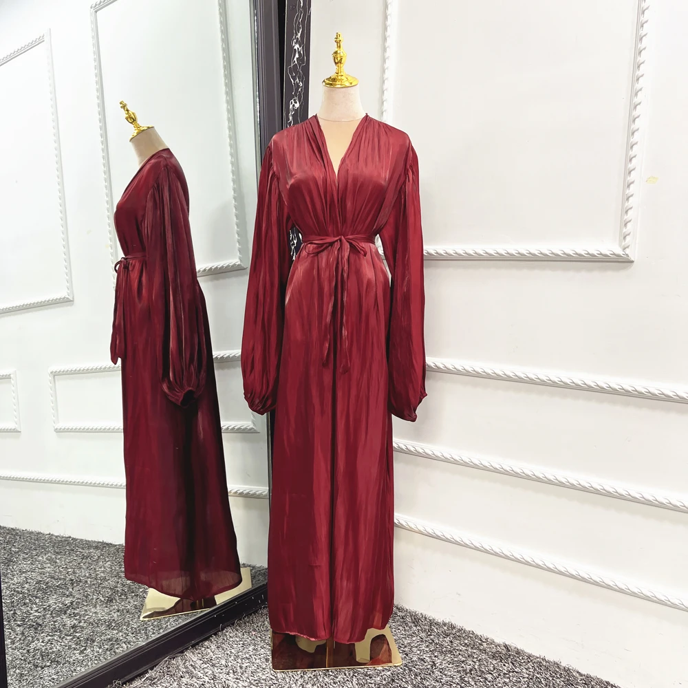 2022 Ramadan Muslim Dress Eid Mubarak Chiffon Open Abaya Kimono Dubai  Islam Kaftan  Clothes Abayas For Women Robe Femme Caftan