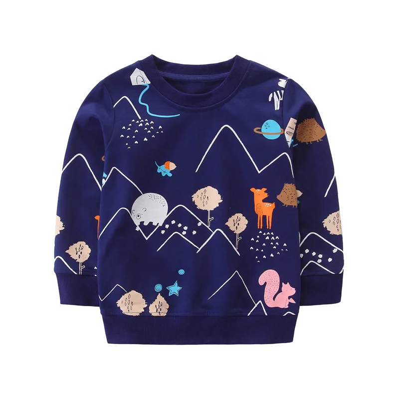 

Jumping Meters 2-7T New Arrival Cartoon Children's Boys Girls Sweatshirts For Autumn Spring Baby Hooded Shirts Kids Tops