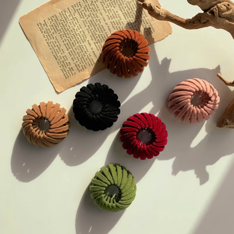 

10Pcs/Lot Fashion Bird Nest Shaped Velvet Hair Claw Horsetail Buckle Hair Clip For Women Daily Wear Headwear Hair Accessories