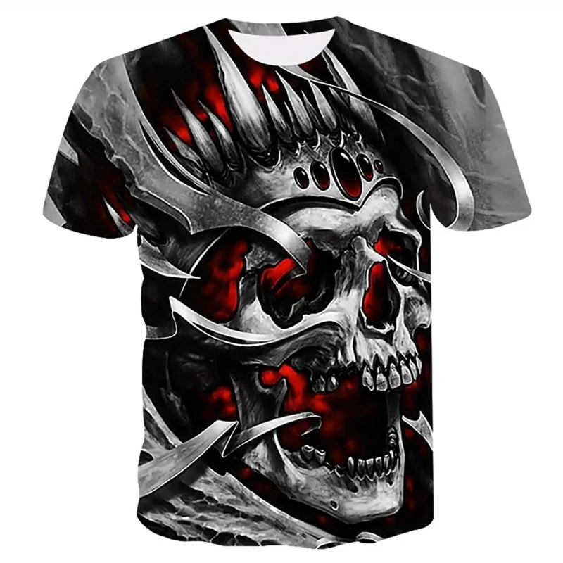 

Футболка Goth Skull Graaphic для мужчин и женщин, винтажная уличная одежда с 3D принтом ужасов и костей, топы для спортзала