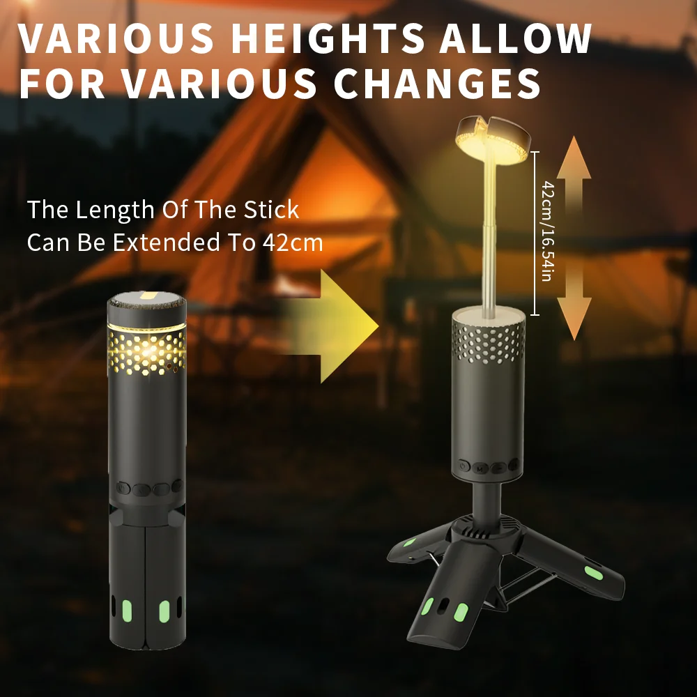 1 шт. выдвижной фонарь для кемпинга с магнитом