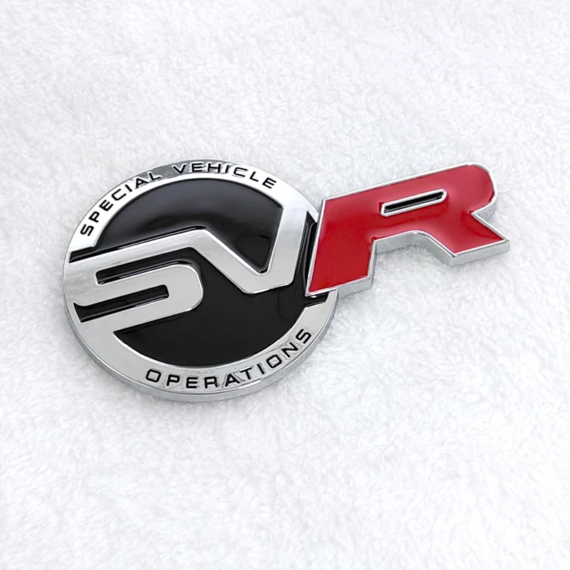 

3D Металлическая Эмблема Автомобиля SVR, Красный/черный Логотип, Наклейка На Решетку Для L494 Sport SVR