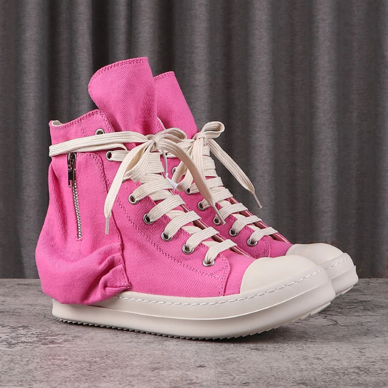Rick Canvas Shoes Original Men's Casual Shoes Male Sneakers Pocket Designer Shoes Owens Women's Sneakers Pink Women Shoe
