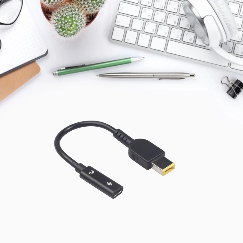 Адаптер питания 90 Вт DC с USB Type C на квадратный 11x мм штекер преобразователя