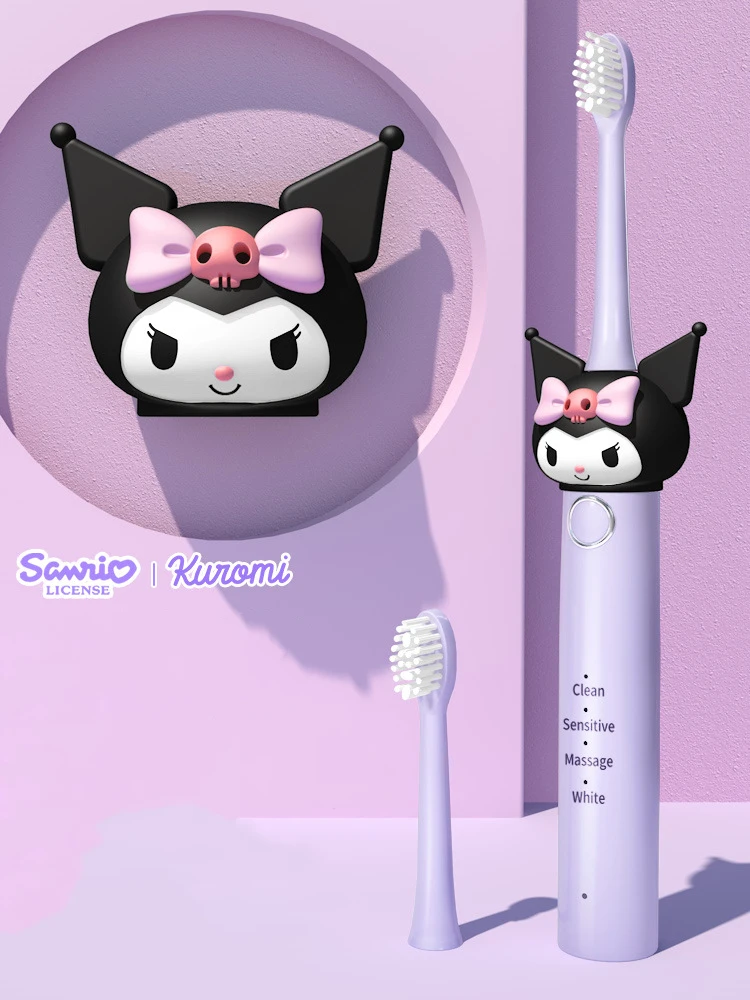 

Kawaii Sanrio аниме хобби Kuromi Hello Kitty Детская умная электрическая зубная щетка перезаряжаемая звуковая зубная щетка подарок на день рождения