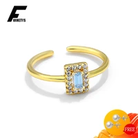 fuihetys trendy s925 silver jewelry ring accessories with zircon gemstone open finger rings for women wedding party promise gift