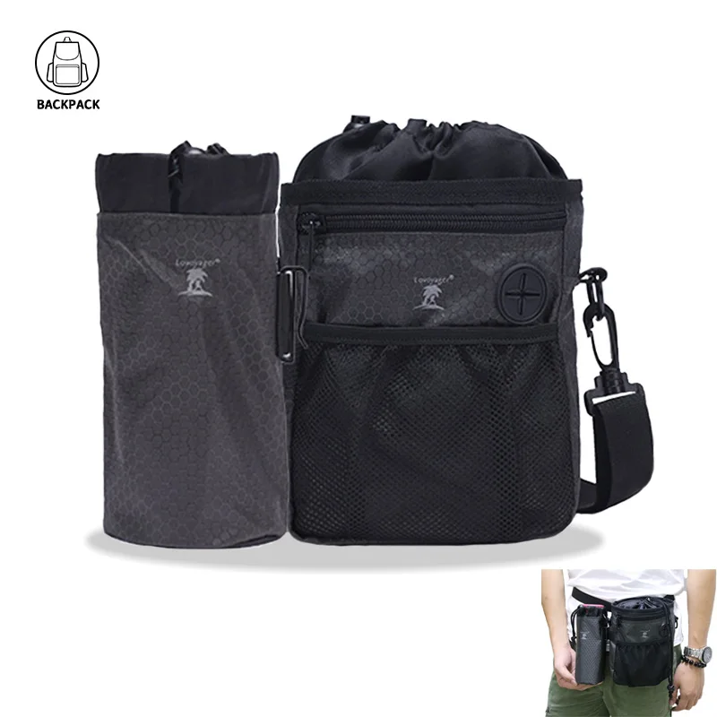 

Large Capacity Dog Treat Bag Poop Bag Dispenser Pet Training Bag with Detachable Water Bottle Bag for Dog Outdoor Training