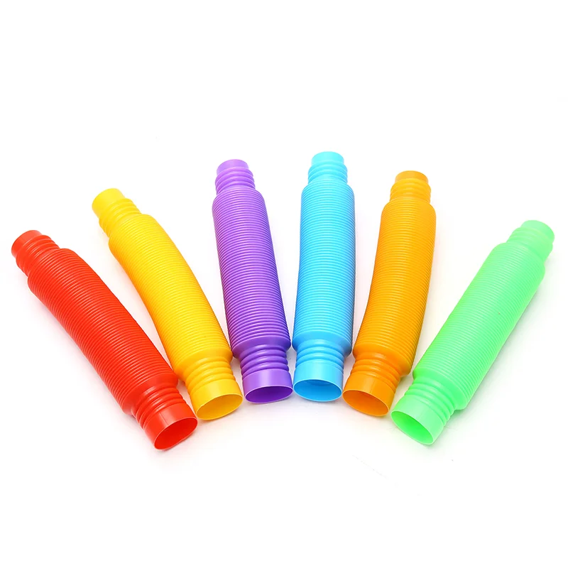 

1PC Bouncing Tube ​Sensory Toy Stress Relieve Toys Kid Autism Anti Stress Color Telescopic PlasticTube Decompression Vent Toys