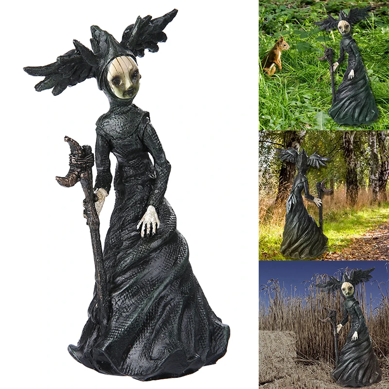 

1pc New Resin Witches Decoration Sculptures Halloween Light-Up Witches Ghost Halloween Decorations Props