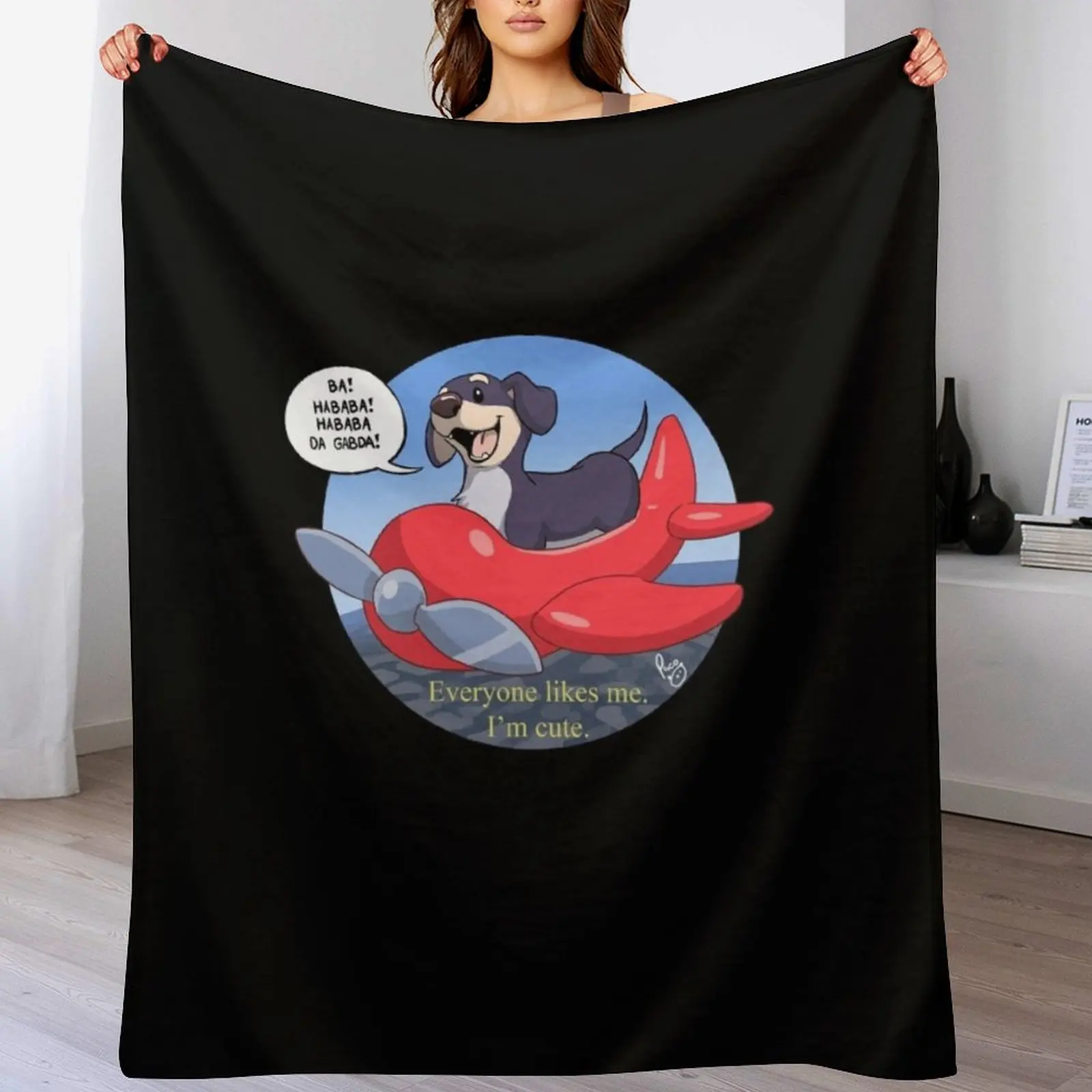 Плед Собака мудрости на диван лохматые рождественские подарки одеяла