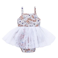 baby girl mesh dress floral print sleeveless gallus baby romper newborn infant girls toddler jumpsuit clothing