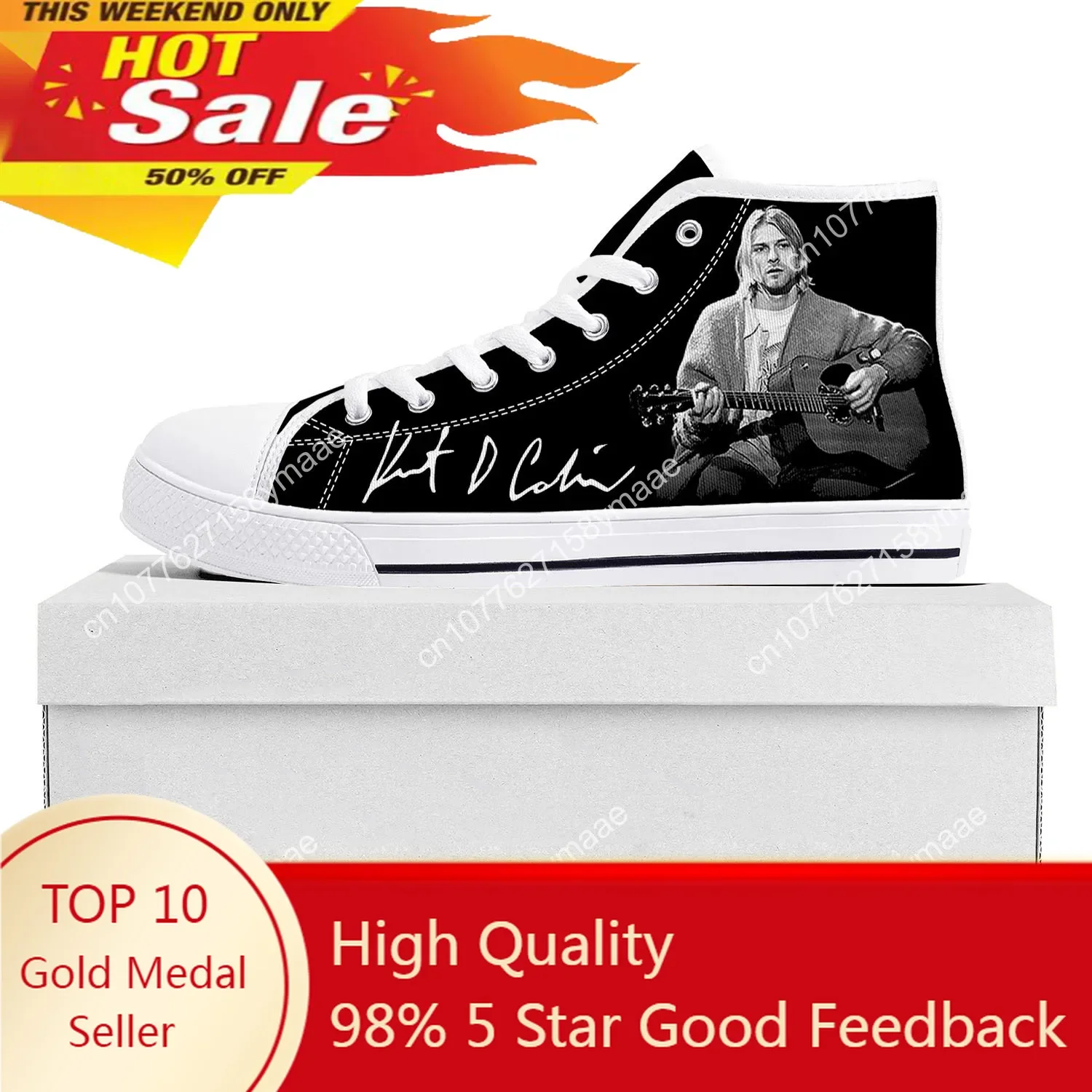 Высокие кроссовки Kurt Cobain мужские и женские парусиновые высокого качества для