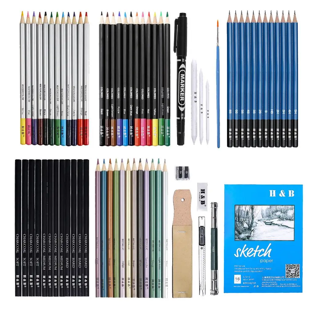 

71Pc Pencil Set Artist Blending Kid Paintng Sketching Drawing