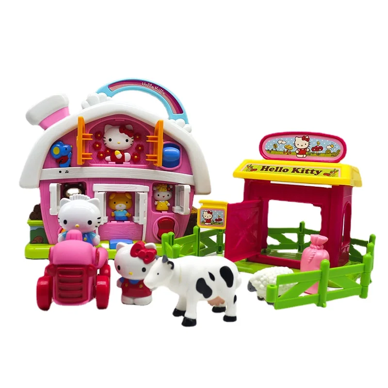 

Sanrio Hello Kitty Musical Farm House Play Cute Kawaii Pretend Toys Doll Set Children Kids Christmas Gift