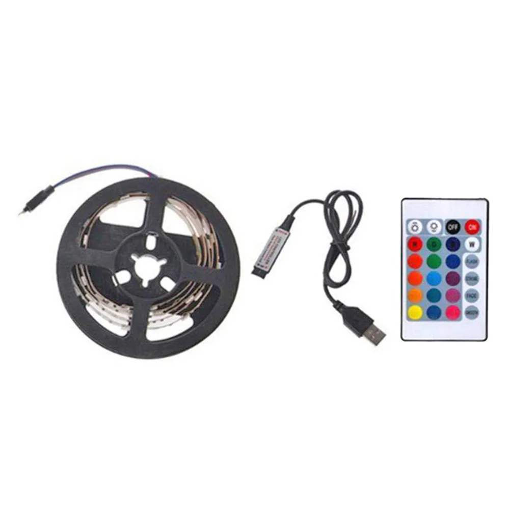 

SMD 5050 USB LED Remote Control Strip Light Waterproof RGB Flexible Tape Ribbon String Lamp for TV Desktop Background