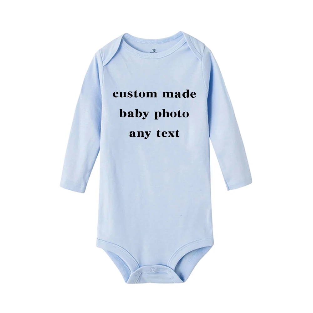 Индивидуальное фото имя Новорожденный ребенок боди для маленьких девочек