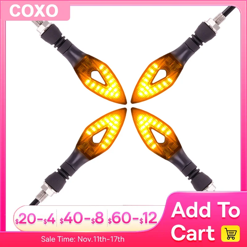 

2PCS Universal LED Motorcycle Turn Signal Light IP65 Waterproof Amber Flasher Indicator Blinker Rear Lights Lamp Accessories 12V