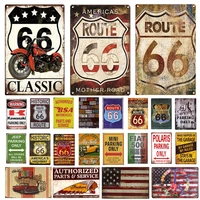 route 66 metal signs shabby chic metal plates for wall home craft cafe bar garage decoration retro poster