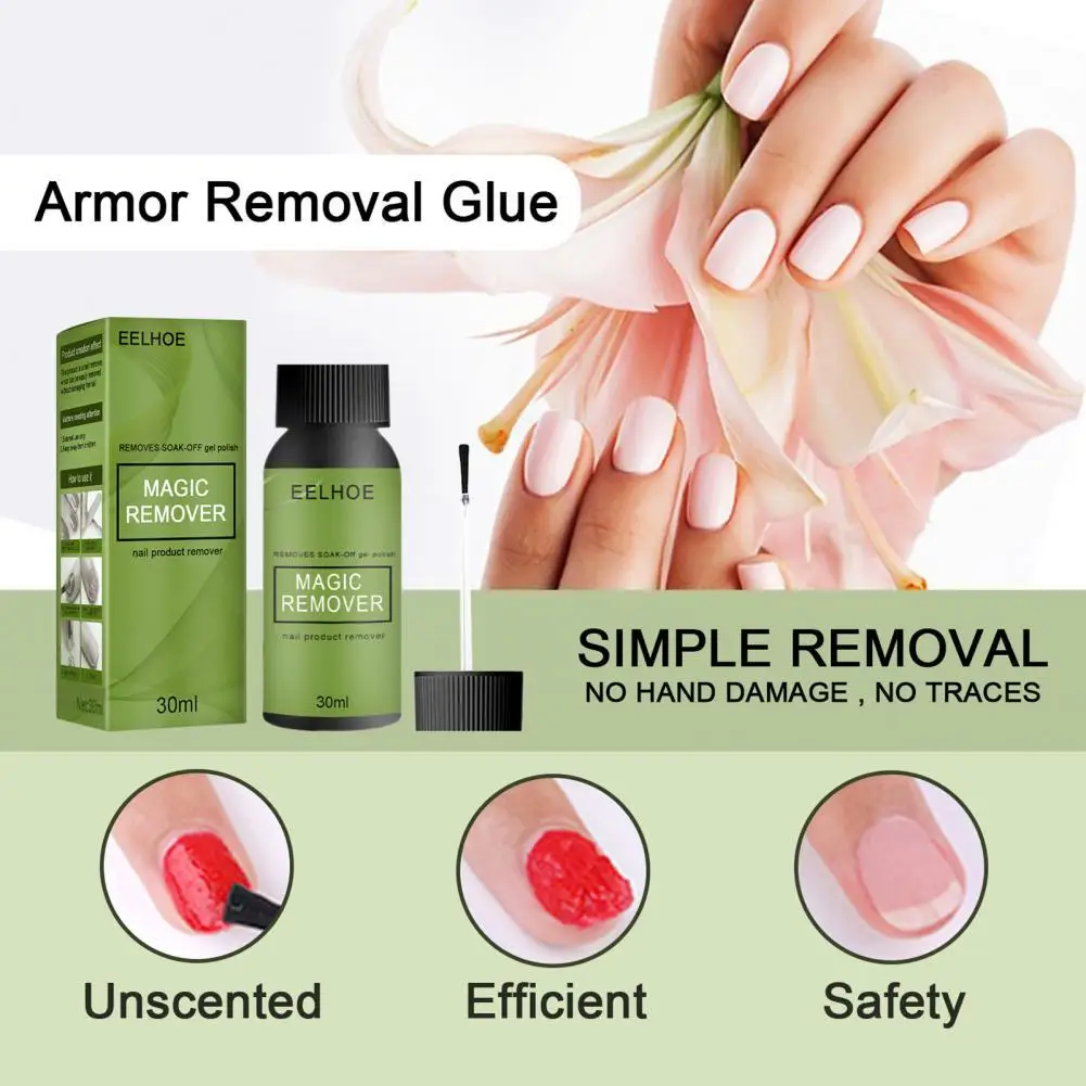 

30ml Fingernail Gel Helpful Nail Polish Remover Gel Lightweight Professional Manicure Glue
