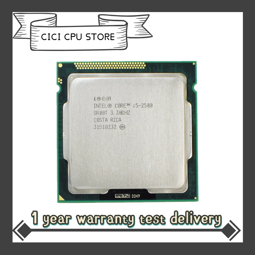 

Intel Core i5 2500 3.3GHz 6M 5.0GT/s SR00T CPU Quad-Core Desktop Processor