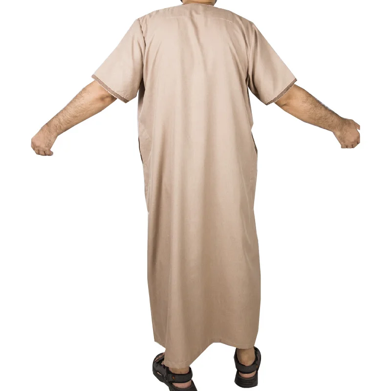Muslim Fashion Men Robe Pakistan Arabic Abaya Jubba  Thobe Ropa Islamica Hombre Kaftan Islamic Clothing Bonnet Homme Musulman