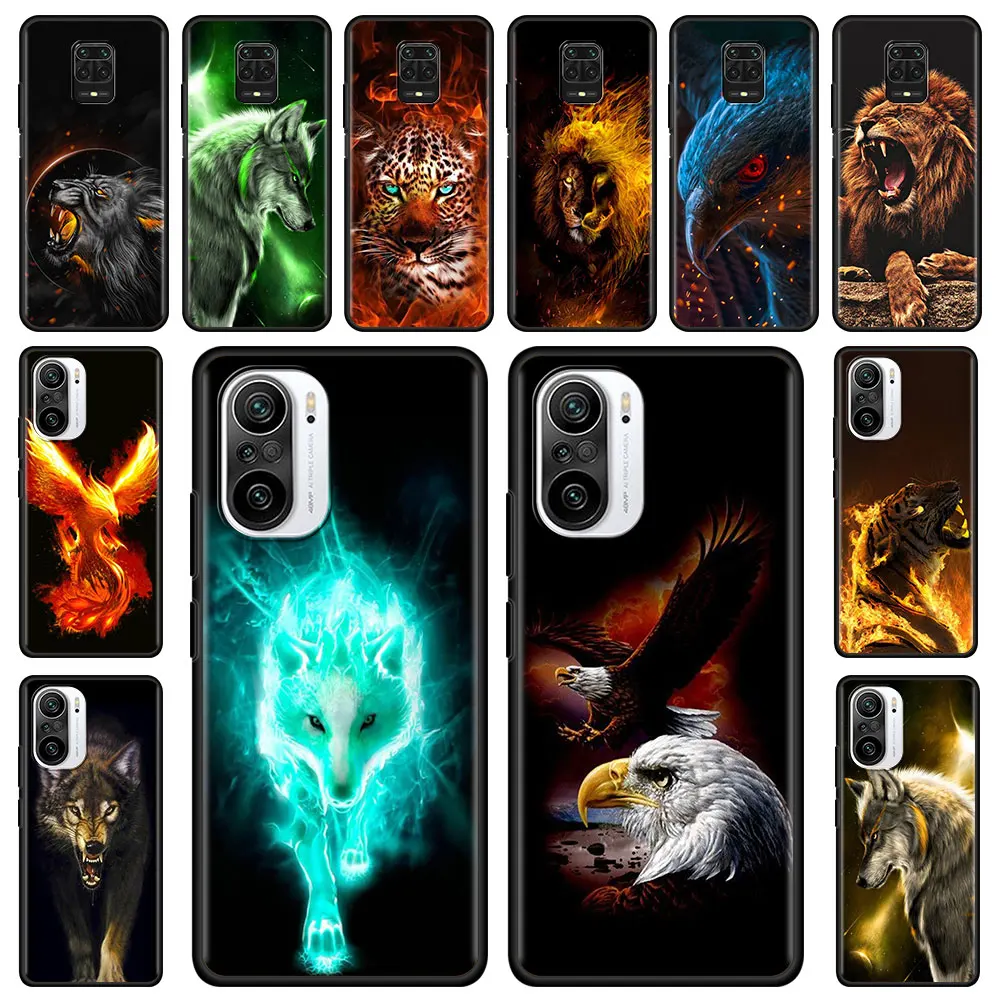 

Case For Xiaomi Redmi Note 9S 9T 9 11T 11S 10 11 8 Pro 8T for Redmi K50 K40s K40 9 9A 9C 10 10C Cover Tiger Halo blue wolf eagle