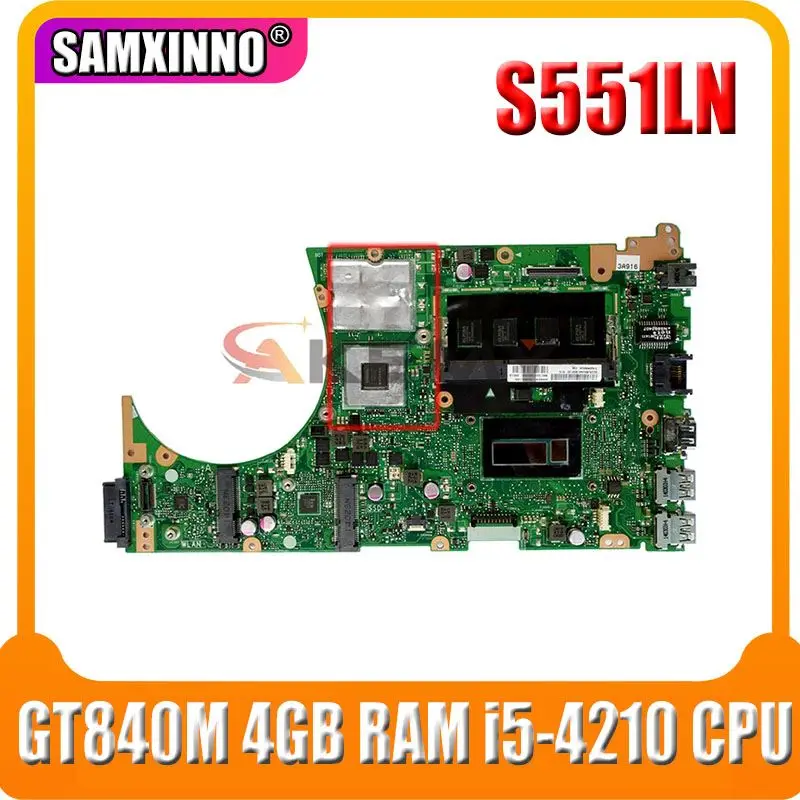Материнская плата Akemy S551LN REV 2,2 для ноутбука Asus V551L S551L S551LB S551LN R553L, материнская плата с процессором GT840M 4 Гб ОЗУ i5-4210