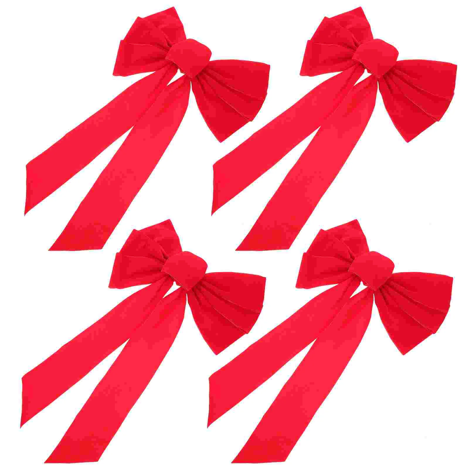 

4 Pcs Christmas Tree Bow Decor Beautiful Outdoor Decorations Decorate Festival Garland
